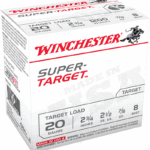 20G Winchester Super Target 7/8oz #8 1200fps (25 Rounds) TRGT208 20 Gauge