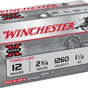 12G Winchester Super X Turkey Load 2-3/4″ #5 1260fps 1-1/2oz (10 Rounds) X12MT5