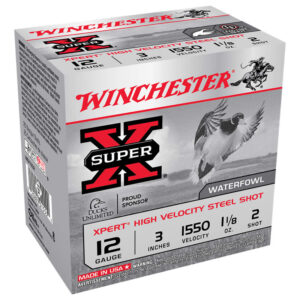12G Winchester XPERT HV Steel Shot #2 2-3/4 1550fps 1-1/16oz (25 Rounds) WEX122