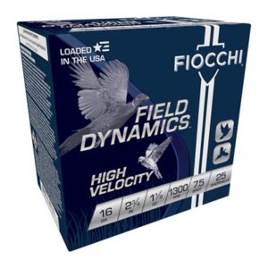 16G Fiocchi High Velocity Field Dynamics 1-1/8oz #7.5 Shot Lead 1300fps (25 Rounds) 16HV75 SHIPSQUICK