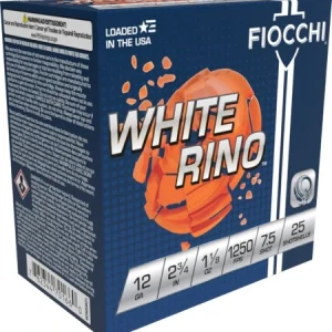 12G Fiocchi 12WRNO75 Exacta Target White Rino 12 Gauge 2.75″ 1 1/8 oz 7.5 Shot (250 Rounds)