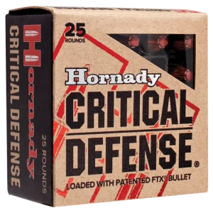Hornady Critical Defense 380 AUTO/ACP Ammo 90 Grain Flex Tip Expanding (25 Rounds) 90080 Nickel casing