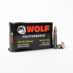 Wolf 300 AAC Blackout Polyformance Full Metal Jacket Ammo (20 Round) 300AACFMJ