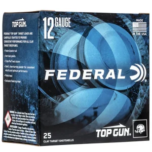 12 Gauge Federal Premium Top Gun Ammo 2.75″ #7.5 1-1/8oz 1200fps (25 Rounds) TG1275