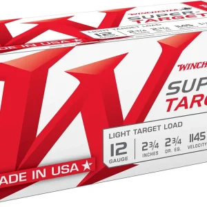 12G WINCHESTER SUPER TARGET LIGHT TARGET LOAD 2-3/4″ 7-1/2 SHOT 1-1/8 OZ 1145FPS (100 Rounds) – TRGT127VP