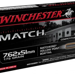 WINCHESTER S76251M 7.62X51MM NATO Sierra Matchking AMMO 175 GR BTHP Competitive Target (20 Rounds)