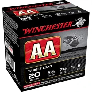 20 Gauge Winchester AA Target Load #8 1200fps 7/8oz (25 Rounds) 020892004443 AA208